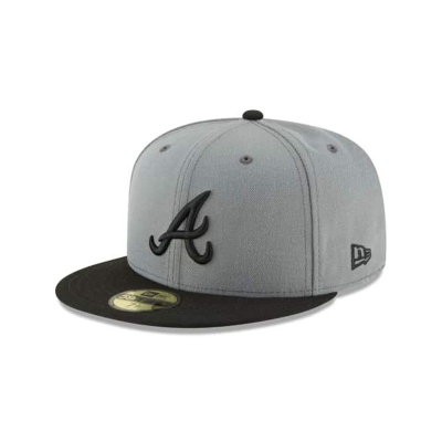 Grey Atlanta Braves Hat - New Era MLB Storm Basic 59FIFTY Fitted Caps USA2107964